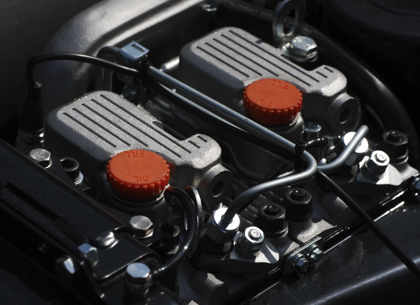 Close up of an engine bay